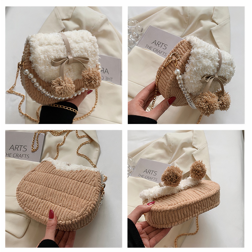 Túi handmade tự đan, túi đeo chéo mini thắt nơ da xinh xắn dễ thương - Có video hướng dẫn DIY803