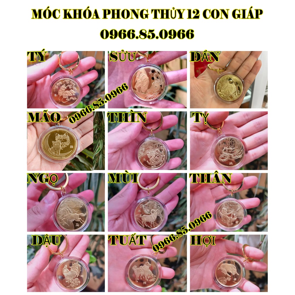 Bao lì xì tiền 2023 GIÁ SỐC Móc khóa Đồng Xu 12 con giáp ngày tết