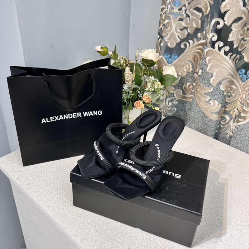 ALEXANDER WANG Dép Cao Gót 5 / 7 / 10cm Mũi Phẳng Màu Trơn Thoải Mái Thanh Lịch