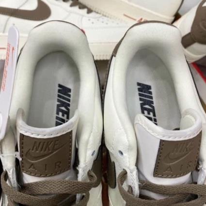 Giày thể thao AF1 vệt nâu nam nữ Giầy sneaker air force 1 low premium white brown nam nữ cực chất dễ phối đồ 2021