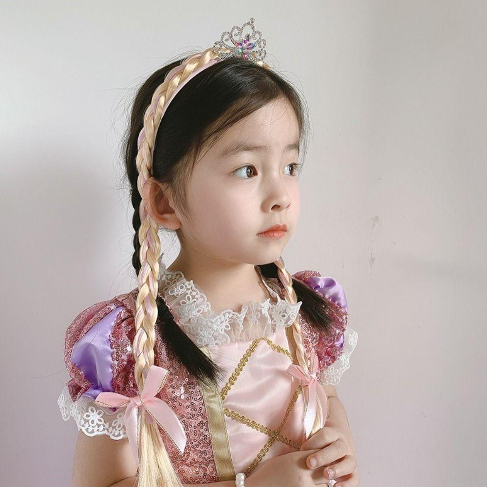 Băng Đô Cài Tóc Bện Hình Hoạt Hình Dành Cho Trẻ Em Hóa Trang