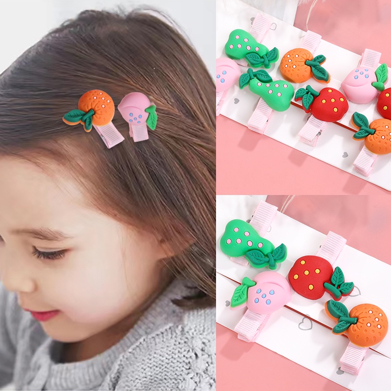 Bộ Kẹp Tóc Hình Trái Cây Thời Trang Hàn Quốc Cho Bé Gái
