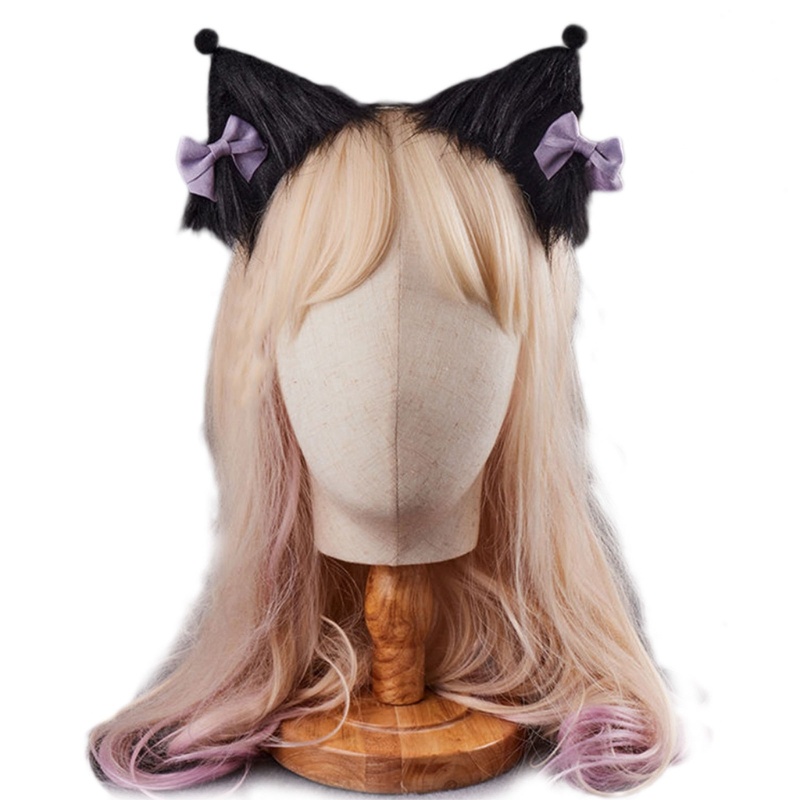 Băng Đô Cài Tóc Hình Tai Mèo Bằng Lông Giả Dễ Thương