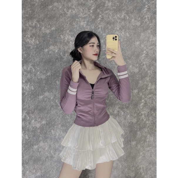 Áo Khoác Nữ Croptop Form Ôm Hàng QC Nhập . Áo Khoác Nữ Ngắn Ôm Body, Tôn Dáng