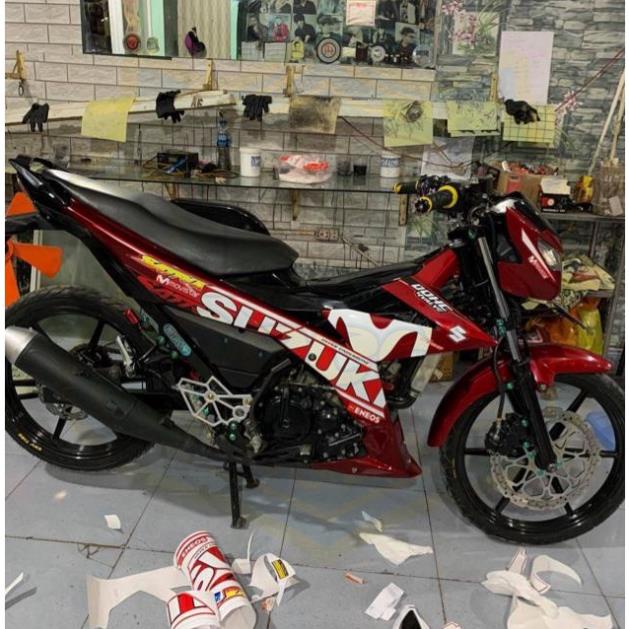 DECAL PVC 5 LỚP CHẤT LƯỢNG CAO Tem rời satria fi movistar đỏ