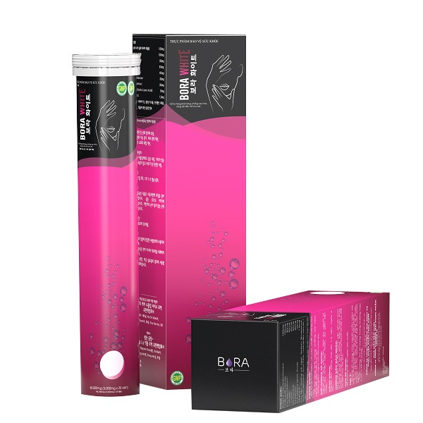 Viên sủi trắng da mờ thâm nám, tàn nhang Bora White Hàn Quốc 20 viên