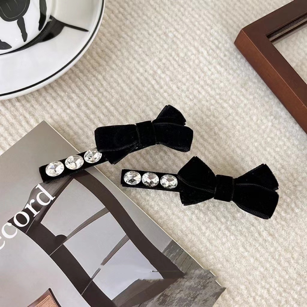 Kẹp Tóc Hình Nơ Đính Đá Phong Cách Thời Trang Nhật Hàn