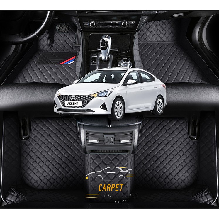 Thảm lót sàn ô tô 6D cho Hyundai Accent 2019-2023, thảm trải sàn da Nappa không mùi, chống xước