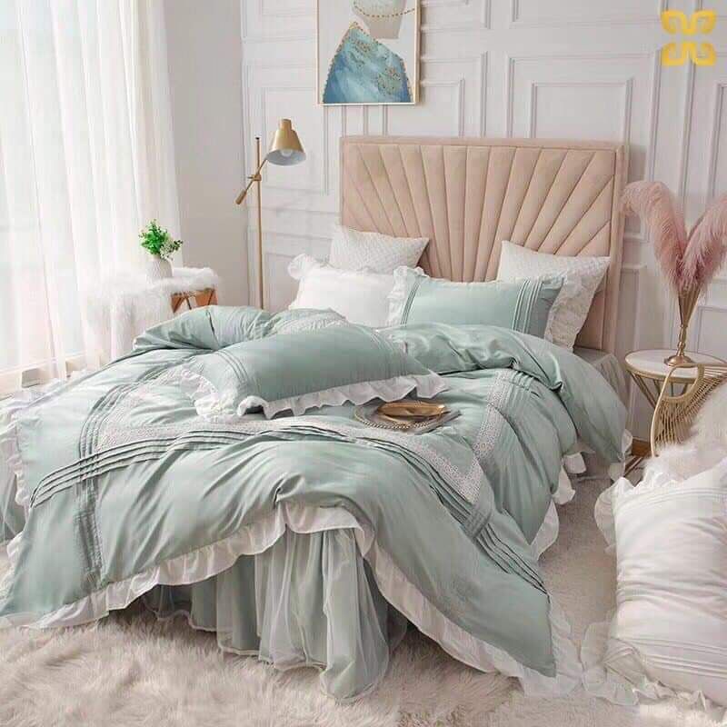 Bộ chăn ga cotton lụa M002