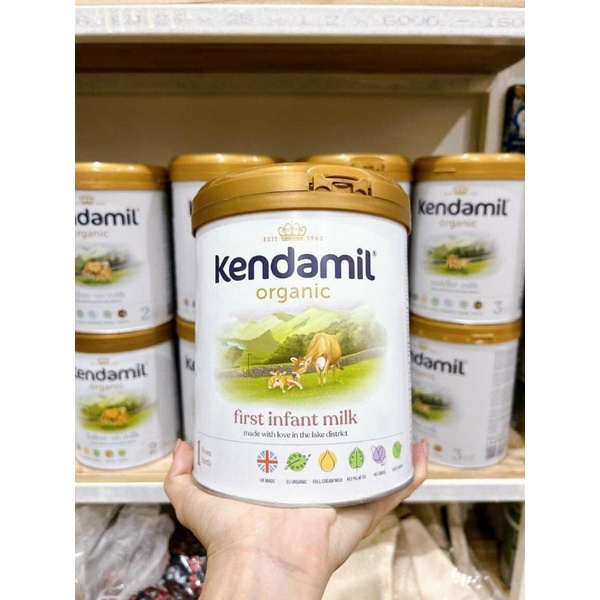 Sữa kendamil số 1,2,3 organic 800g và số 1,2,3 thường 900g hạn tháng  4/2024