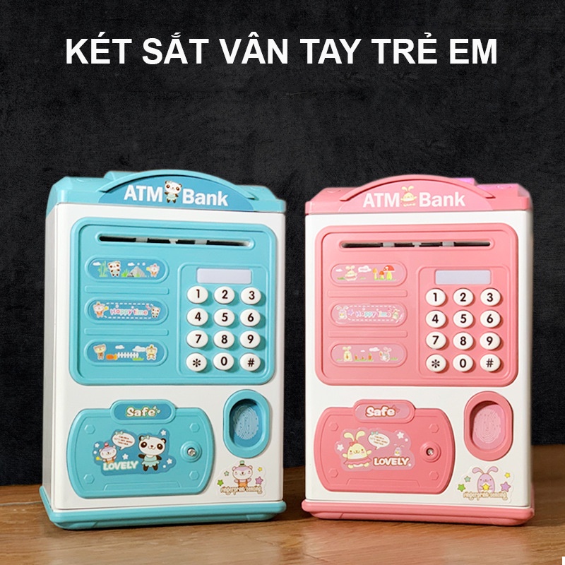 Két sắt vân tay điện tử mini tiết kiệm tiền - Siêu dễ thương - Quà tặng cho bé