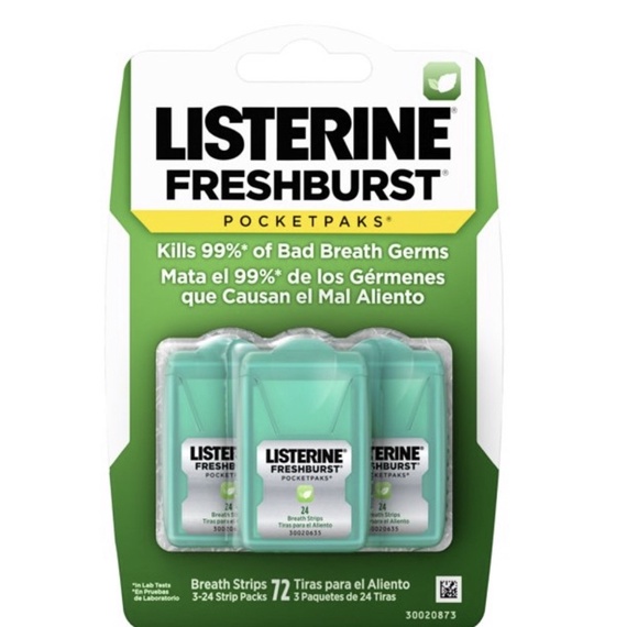 Miếng Ngậm Thơm Miệng Listerine Pocketpaks Fresh Burst Bạc Hà