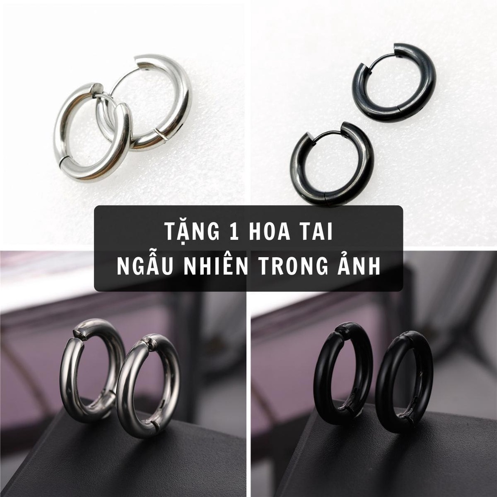 Combo Nhẫn Eagle + Vòng tay TIN + Vòng cổ Chuỗi trơn bản vừa ( Tặng 1 chiếc hoa tai kẹp tròn)