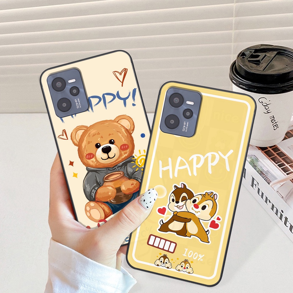 Ốp Realme C35 in hình gấu vịt caro nhiều màu sắc ngộ nghĩnh dễ thương