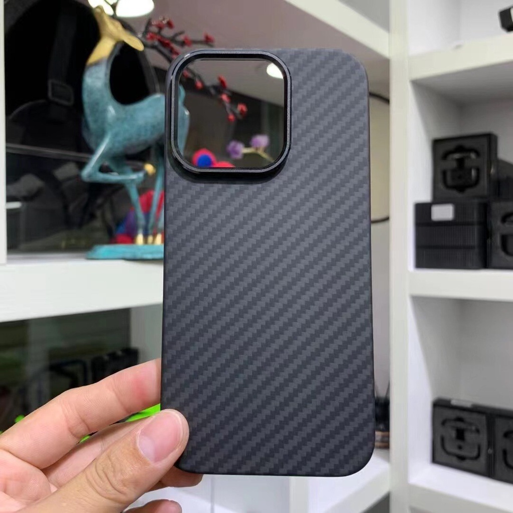 Ốp Điện Thoại Sợi Carbon Siêu Mỏng Có Vòng Nhẫn Bảo Vệ Camera Cho iphone 14 Pro Max 14 Plus