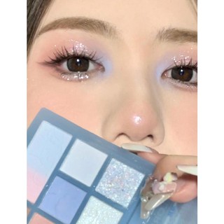 Bảng phấn mắt trang điểm màu xanh lam mát mẻ bảng phấn mắt colorkey 02 màu đa năng mới