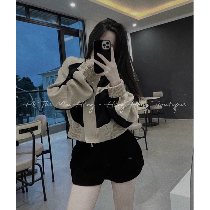 Áo khoác thun có túi form rộng