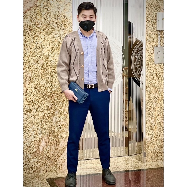 Ví nam cầm tay cao cấp William Polo 312 Clutch 2 khoá da bò vân safiano-Bảo hành 12 tháng