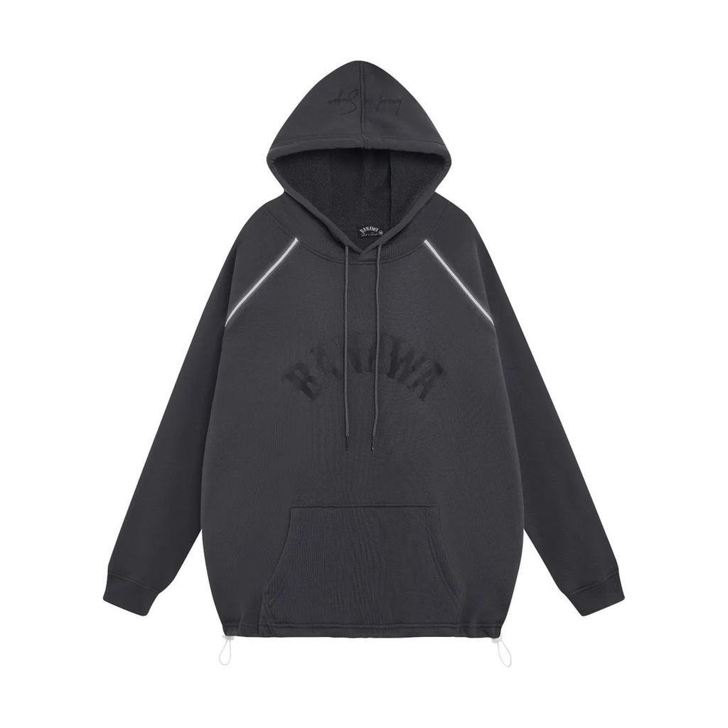 Áo Hoodie chân cua Local Brand Banawa form rộng nam nữ unisex có nón trùm đầu - Usa Hoodie - Màu Đen