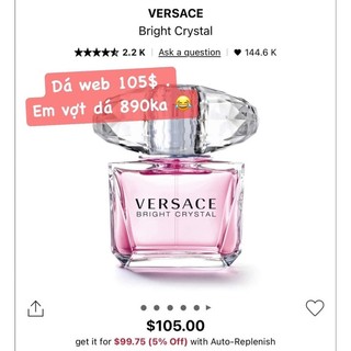 Nước hoa Versace Bright Crystal 90ml tester