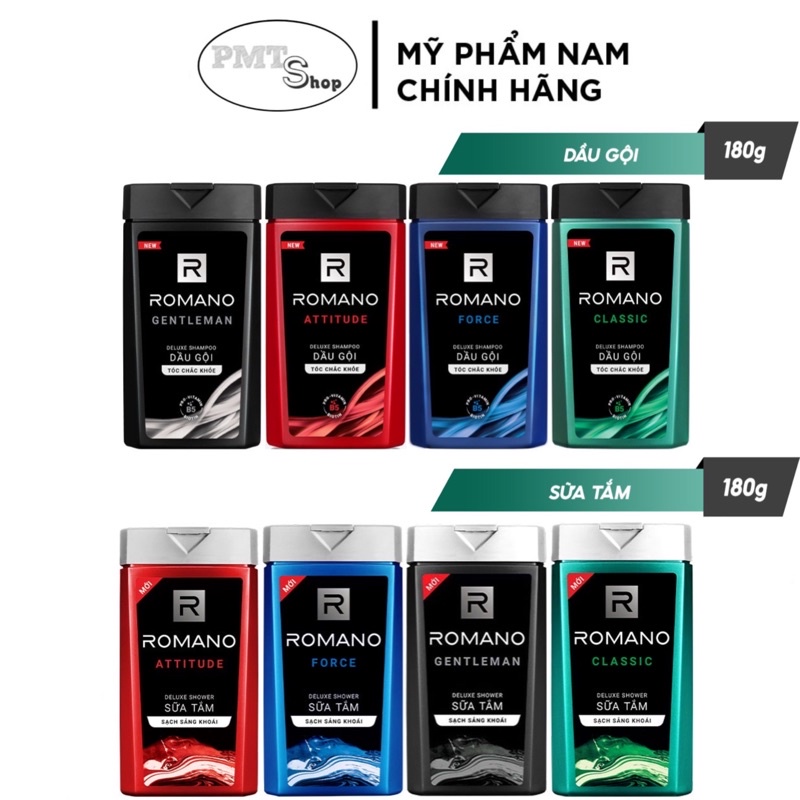 ROMANO Tắm gội 2in1 / Dầu gội / Sữa tắm 180g Classic Attitude Force Gentleman GenZ Forest Cedar Sea Breeze 150g