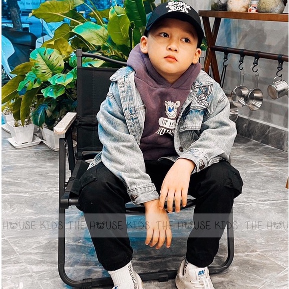 Quần jogger dài trẻ em kaki túi hộp bé trai THE HOUSE KIDS