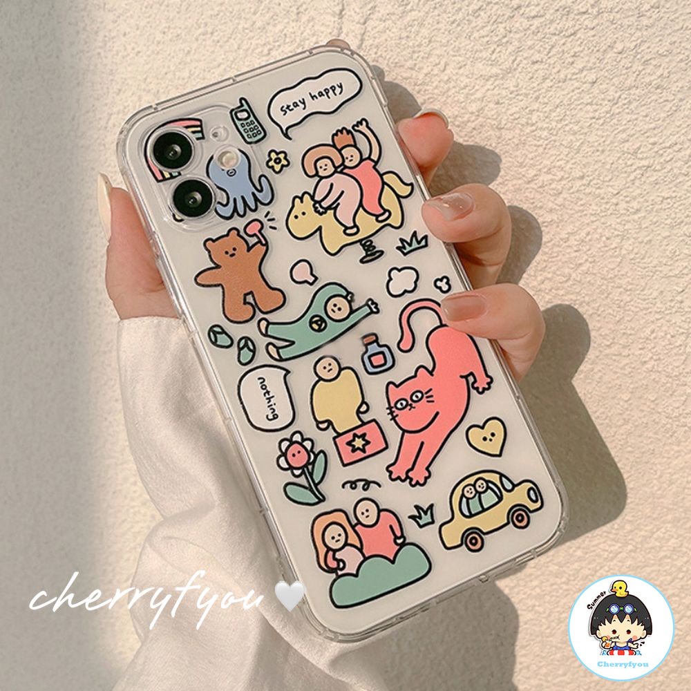 Ốp Điện Thoại TPU Mềm Trong Suốt Họa Tiết Hoạt Hình Dễ Thương Cho IPhone 14 11 13 12 Pro Max X XR 7 8 Plus