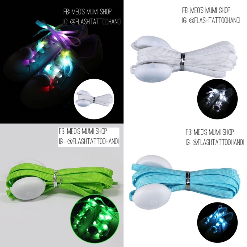 Dây giày đèn led |Phụ kiện Rave - Phụ kiện EDM - Music festival - Lễ hội âm nhạc