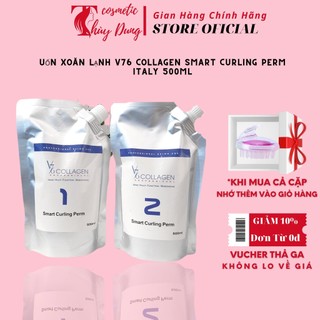  Uốn xoăn lạnh V76 Collagen Smart Curling Perm Italy 500ML * 2   HÀNG CHÍNH HÃNG  