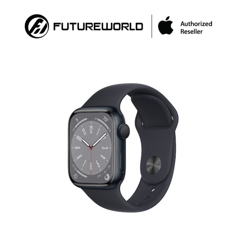 Apple Watch Series 8 GPS 41mm Midnight Aluminium Case with Midnight Sport Band - Regular- Hàng Chính Hãng [