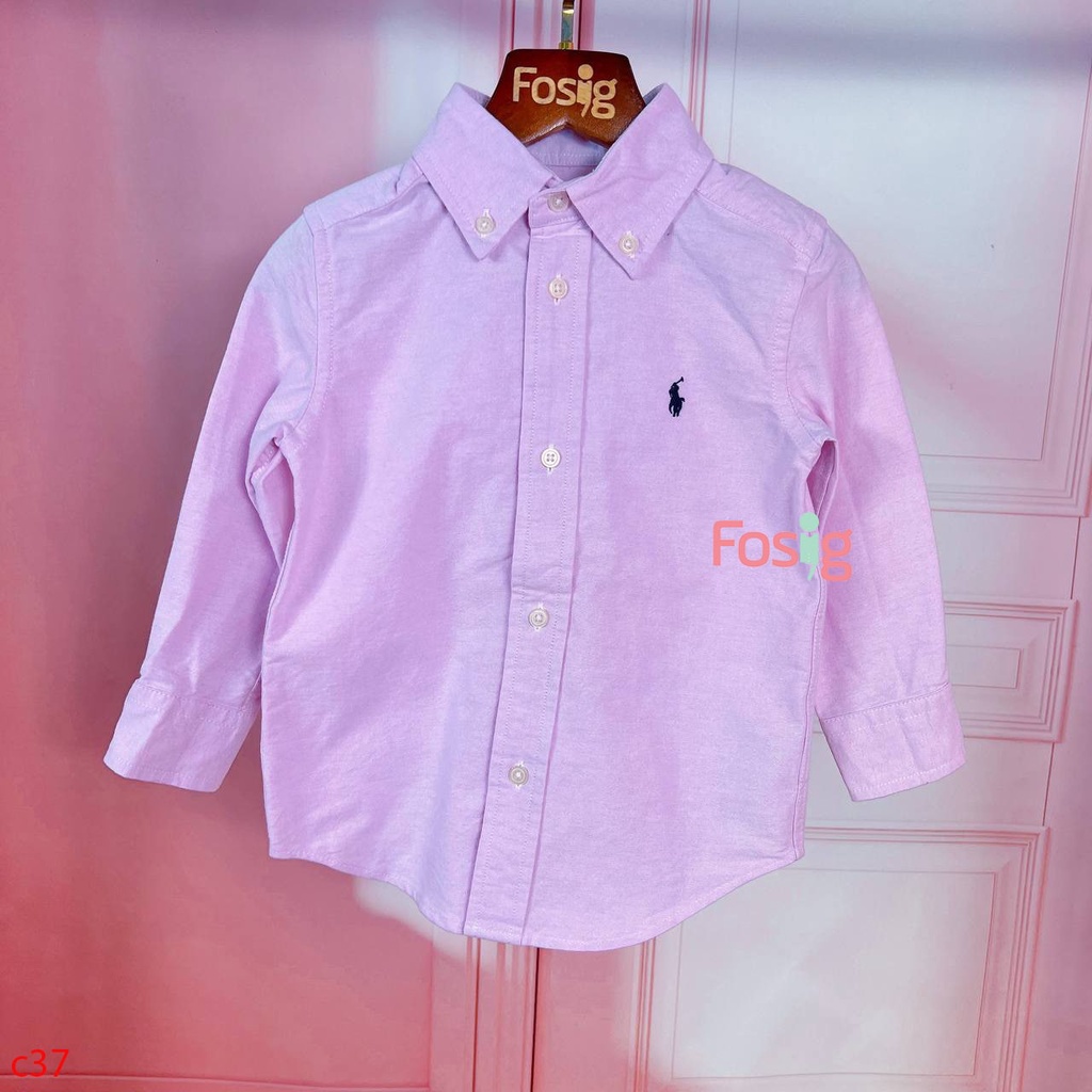 Áo Sơ Mi Tay Dài Bé Trai RL Polo - Tím Nhạt Ngựa, Hồng Ngựa
