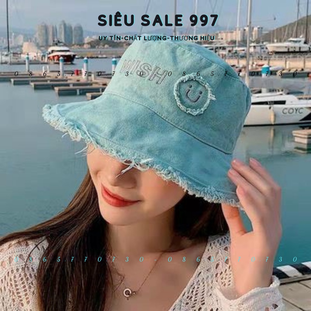 NÓN VÀNH QC MẶT CƯỜI RÁCH TUA NHẸ FROM ĐẸP NHIỀU MÀU DỄ PHỐI ĐỒ