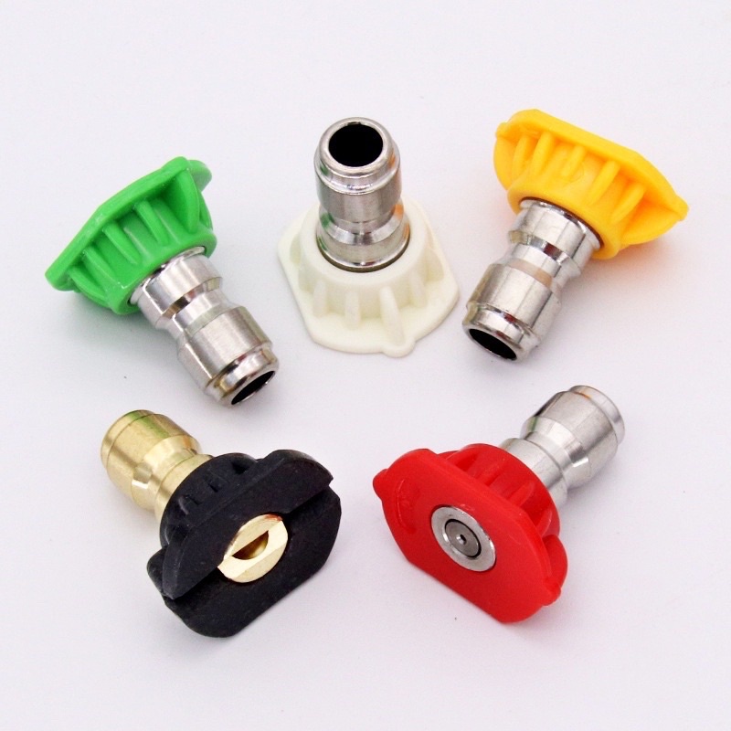 Béc phun-Đầu béc 0 độ-15 độ-25 độ-40 độ Gắn súng xịt rửa xe áp lực cao- Ren nối nhanh 1/4 inch
