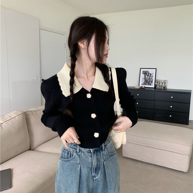 Áo Sweater Dệt Kim Tay Dài Phong Cách Hàn Quốc Thời Trang Mùa Thu Cho Nữ