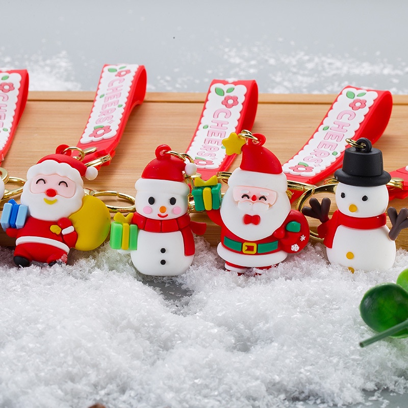 Chùm móc khoá dẻo Giáng Sinh Ông Già Noel Bánh Gừng Cây Thông Tuần Lộc Người Tuyết