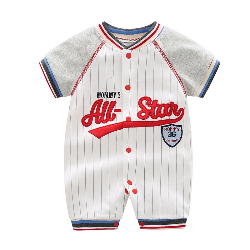 Summer Baby Romper New Jumpsuits Cotton Short-sleeved Baseball Uniforms Baby Boy Casual Romper Baby Printed Jumpsuit