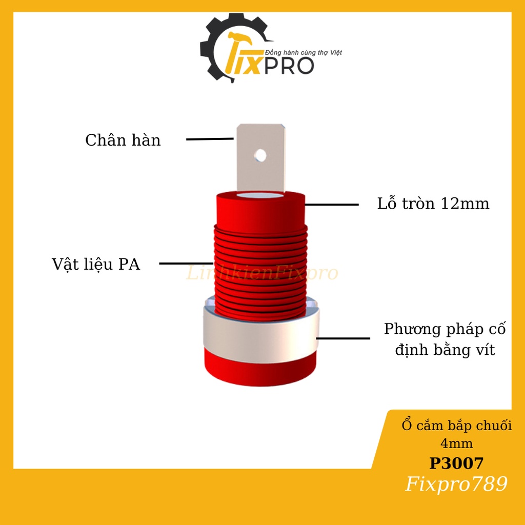 Ổ cắm dây bắp chuối 4mm 5 loại màu