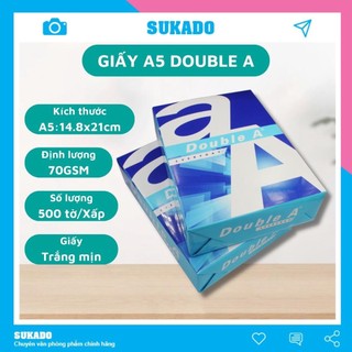 Giấy in A5 Double A dày 70gsm 500 tờ SUKADO