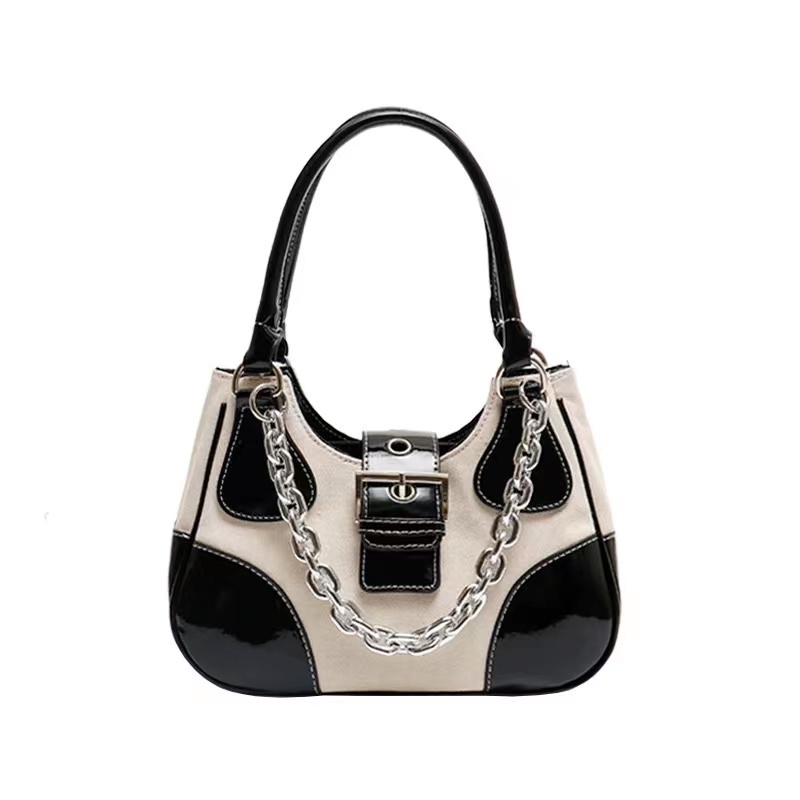 SUPERCUTE Túi Đeo Vai canvas Dây Xích Kim Loại Thời Trang Dễ Phối Đồ Cho Nữ