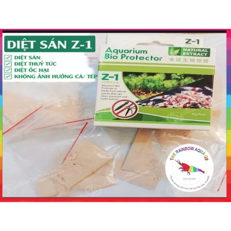 Diệt sán Z1 cao cấp, tuyệt đối an toàn cho cá, tép (Chiết lẻ 1 gói cho hồ 50 lít)