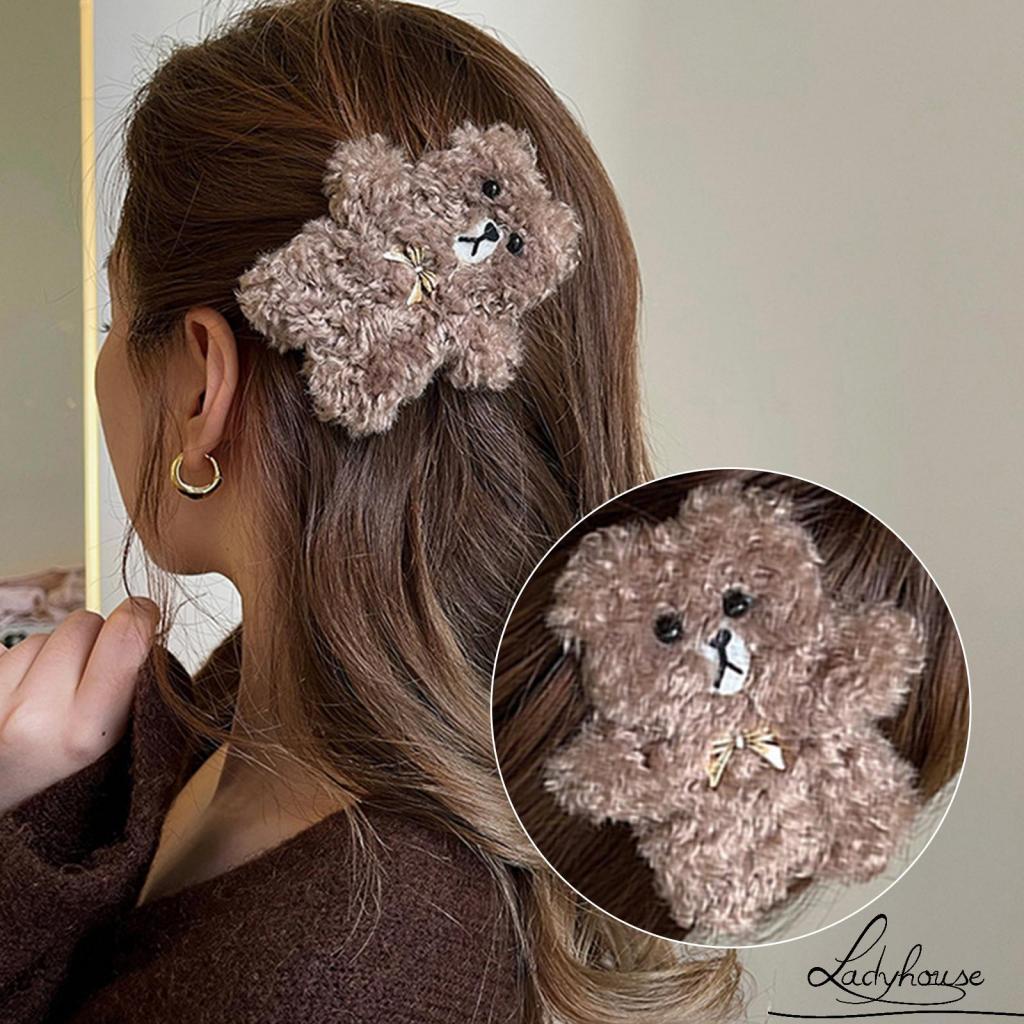 Kẹp Tóc Dạng Thú Nhồi Bông Lớn Họa Tiết Hoạt Hình Dễ Thương Cho Nữ
