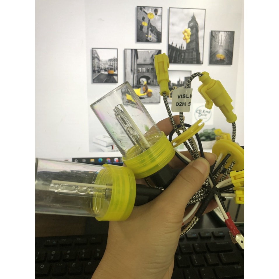 Bóng xenon Vislight công nghệ Đức, chân D2H ánh sáng 5500k cho xe ô tô, bảo hành 24 tháng
