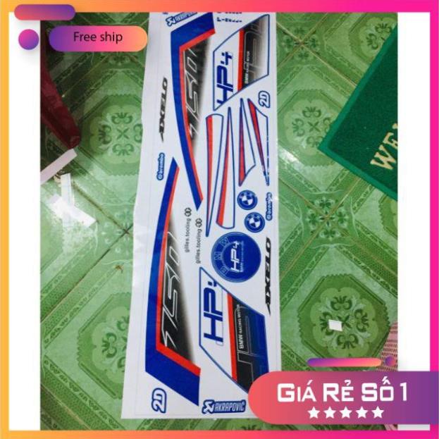 FREE SHIP + QUÀ TẶNG Tem rời Axelo HP4 dán xe trắng xanh