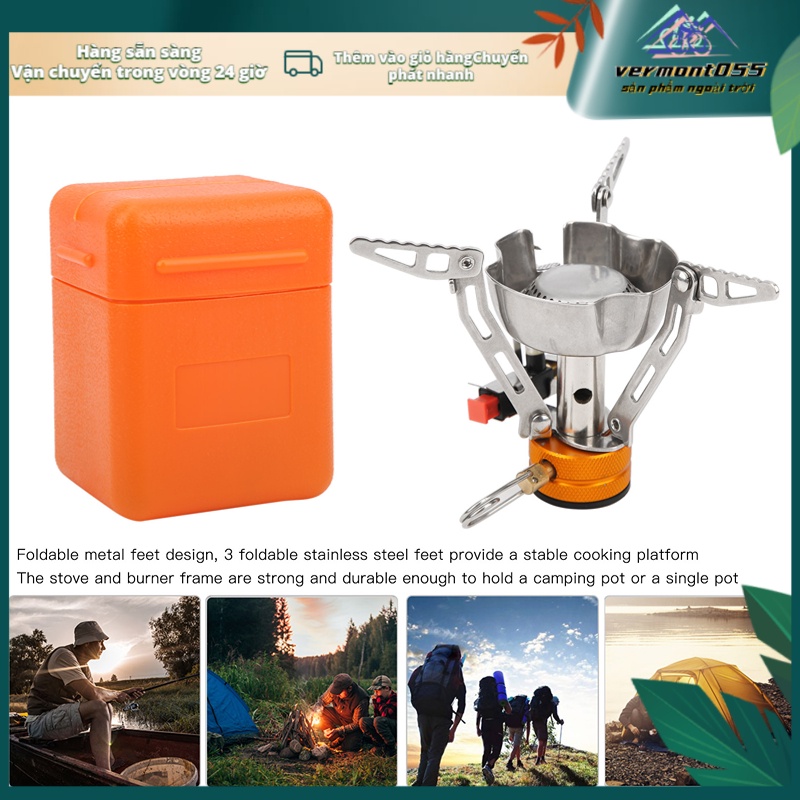 Có thể bán buôn Lò nướng cắm trại mini Bếp gas di động ngoài trời ga dã ngoại có thể gập lại được Vermont055 Hàng giao ngay