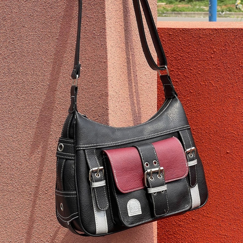 Túi Xách Da PU Có Khóa Màu Thời Trang Cho Nữ