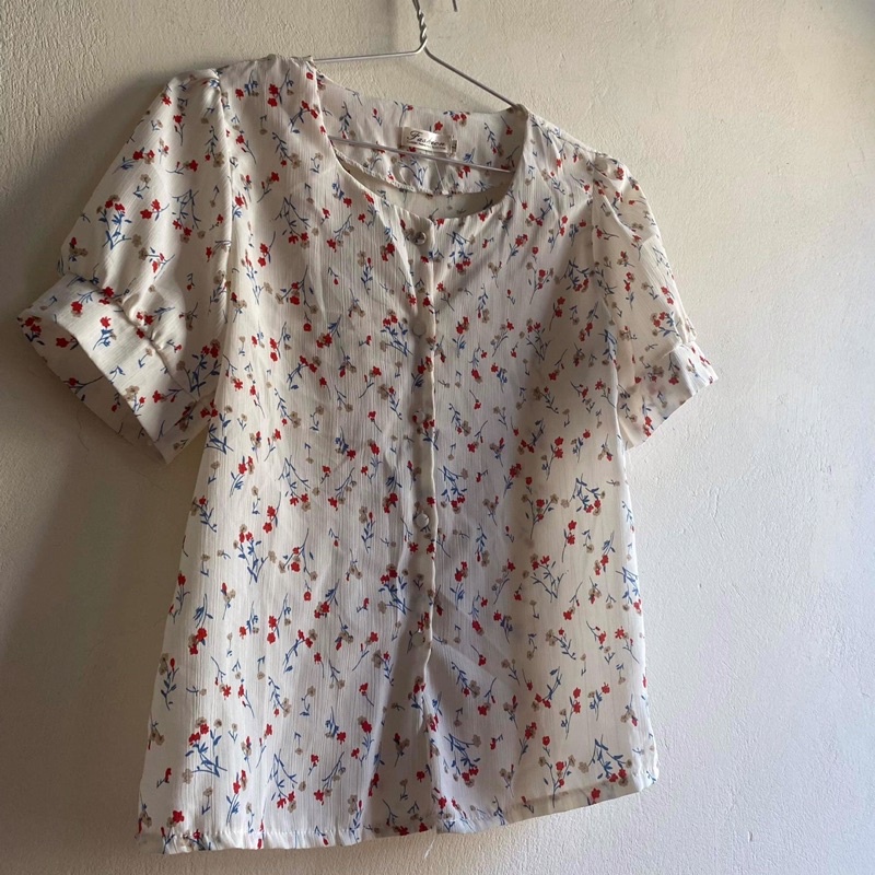 Áo sơ mi nữ kiểu dáng Hàn Quốc ulzzang hoa như idol xinh đẹp dễ thương phong cách hằng ngày