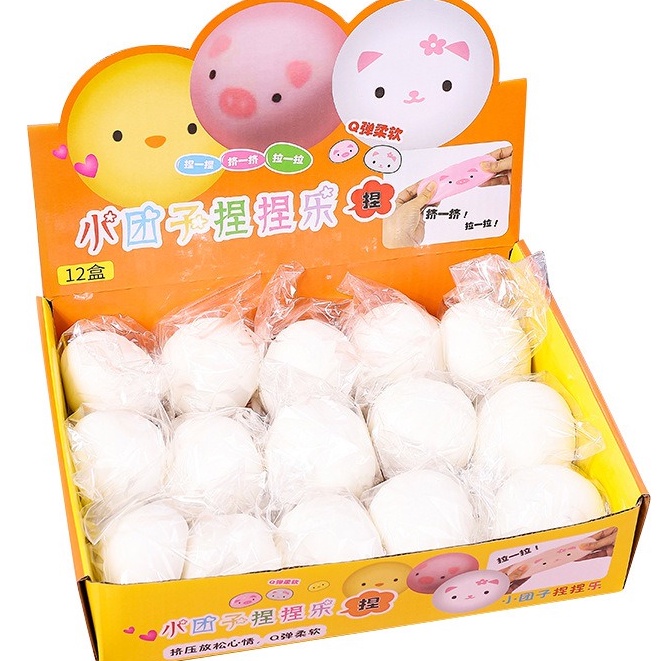 Squishy BÁNH BAO MÀU TRẮNG mochi đồ chơi slime gudetama