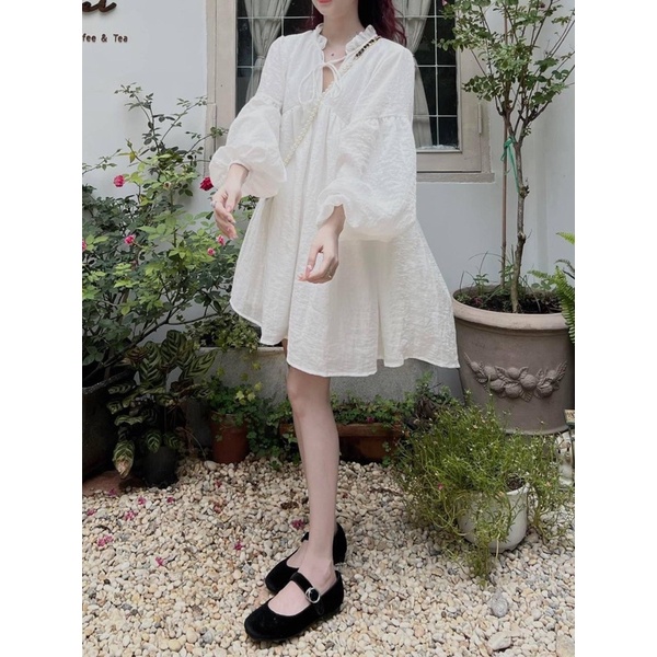 [ HÀNG CÓ SẴN ] ĐẦM BABY DOLL TAY BÍ