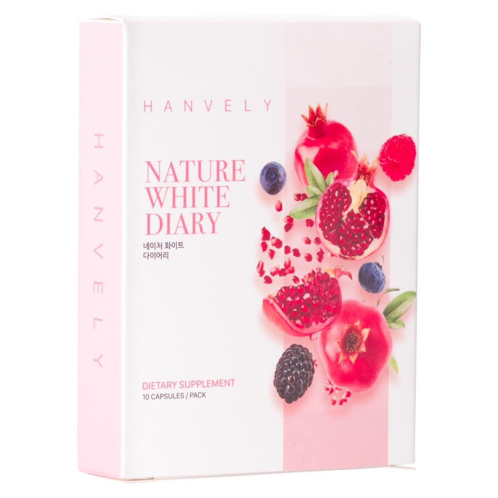 Viên Uống Trắng Da Hanvely Nature White Diary Blister Pack 1 Hàn Quốc trắng da, giảm nám, dưỡng ẩm 10 viên/ hộp