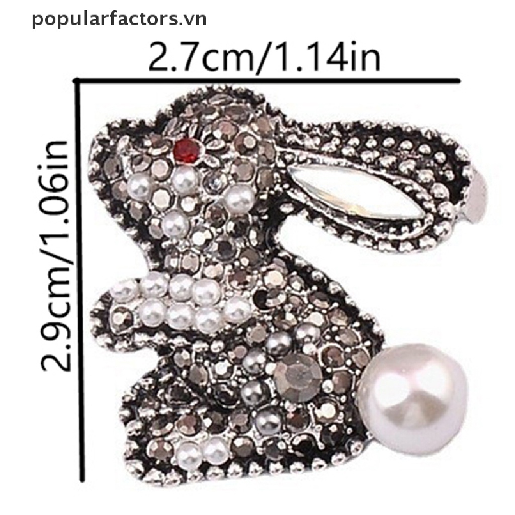 Ghim Cài Áo Hình Thỏ Đính Ngọc Trai Dễ Thương